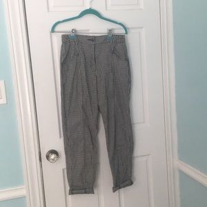 Black and white plaid pants